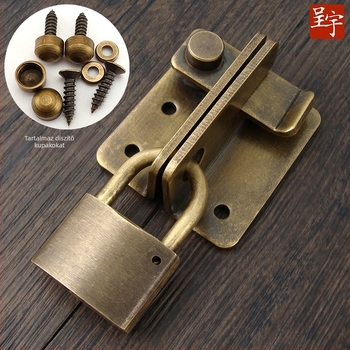 Latch Hasp – sárgaréz, elektroplatált felület, új kínai stílus, Chengyu