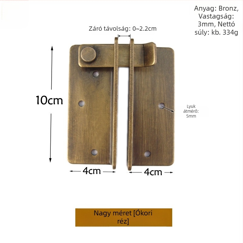 Latch Hasp – sárgaréz, elektroplatált felület, új kínai stílus, Chengyu