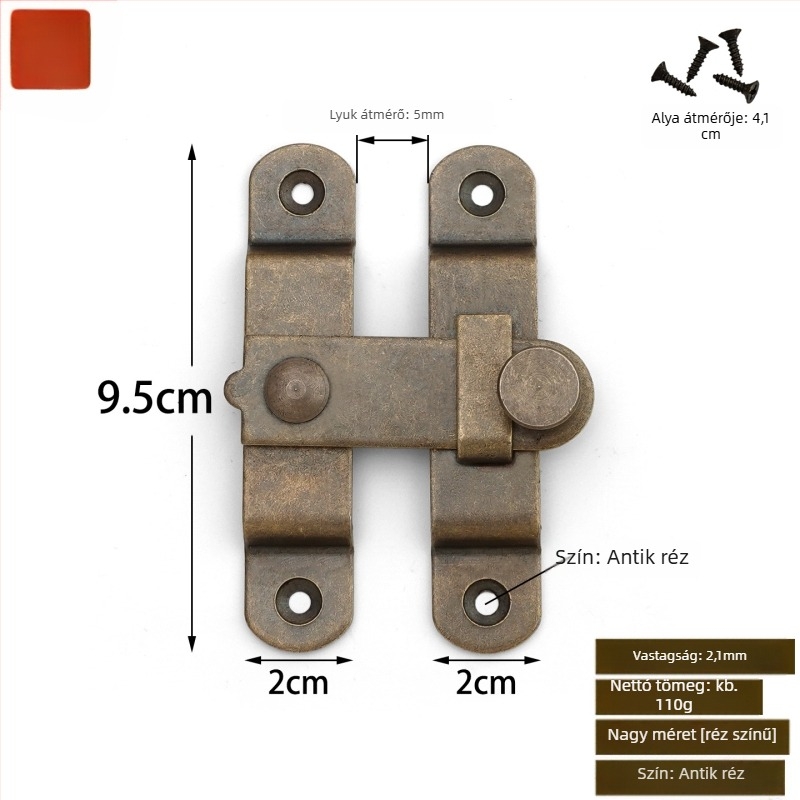 Latch Hasp – sárgaréz, elektroplatált felület, új kínai stílus, Chengyu