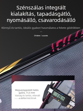 Egyetlen gyűrűs merítőfej, anti-snag kialakítás, poliészter háló (terhelhetőség 25 kg, mélység 25)