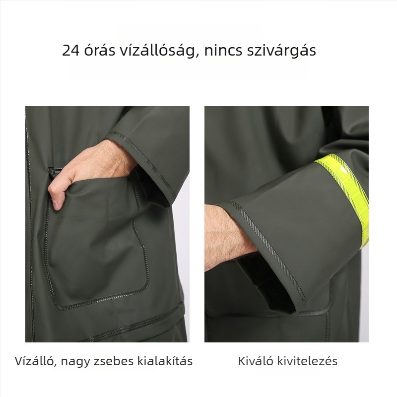 Esőkabát és esőnadrág készlet, vastag fényvisszaverő bevonattal, kurier számára, szétválasztható stílus kerékpározáshoz és túrázáshoz, teljes testet fedő nehéz esővédő