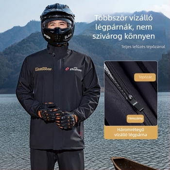 Szétválasztott motorkerékpáros esőkabát nadrágokkal, felnőtteknek – vízálló tavaszi pongee anyag, PVC ragasztóréteg
