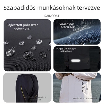 Szétválasztott motorkerékpáros esőkabát nadrágokkal, felnőtteknek – vízálló tavaszi pongee anyag, PVC ragasztóréteg