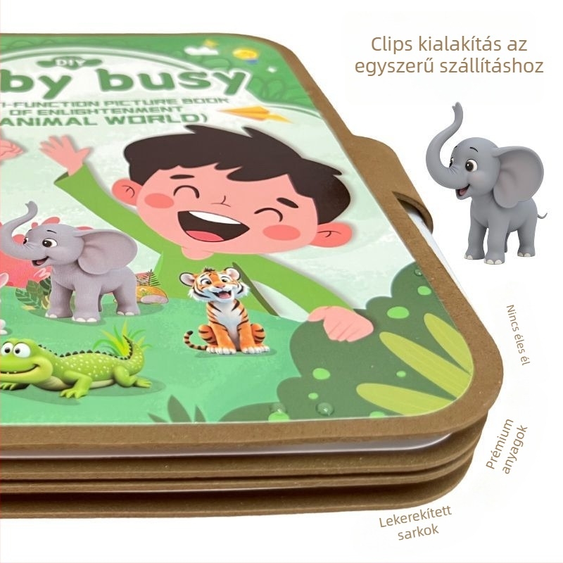 Korai nevelést támogató csendes könyvek és vízfestő könyv, összecsukható tároló, papíralapú puzzle, sík puzzle, 4–6 éveseknek, logóval testre szabható