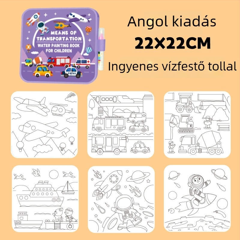 Korai nevelést támogató csendes könyvek és vízfestő könyv, összecsukható tároló, papíralapú puzzle, sík puzzle, 4–6 éveseknek, logóval testre szabható