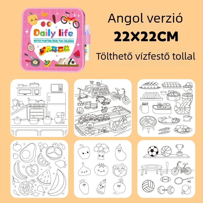 Korai nevelést támogató csendes könyvek és vízfestő könyv, összecsukható tároló, papíralapú puzzle, sík puzzle, 4–6 éveseknek, logóval testre szabható