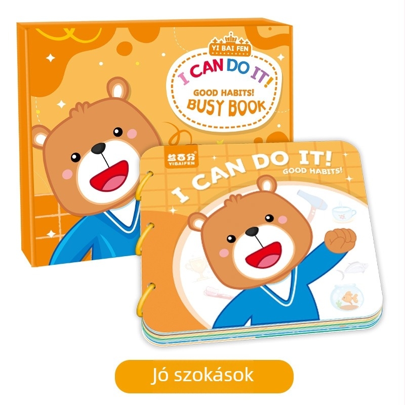 Korai nevelést támogató csendes könyvek és vízfestő könyv, összecsukható tároló, papíralapú puzzle, sík puzzle, 4–6 éveseknek, logóval testre szabható