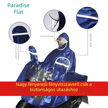 Heaven esőkabát elektromos robogókhoz és motorkerékpárokhoz – reflexiós csíkok, poncsó dupla karimával, logó nyomtatás, XL méret