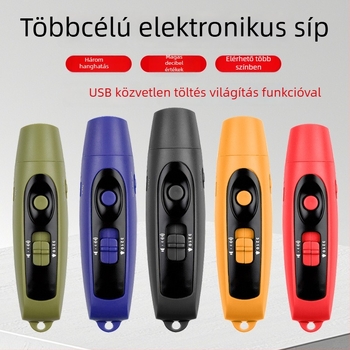 Elektronikus síp USB-töltéssel és fénnyel, nagy hangerősségű hang kültéri edzéshez háziállatok számára, ABS test