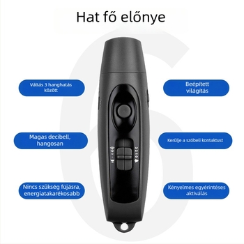 Elektronikus síp USB-töltéssel és fénnyel, nagy hangerősségű hang kültéri edzéshez háziállatok számára, ABS test