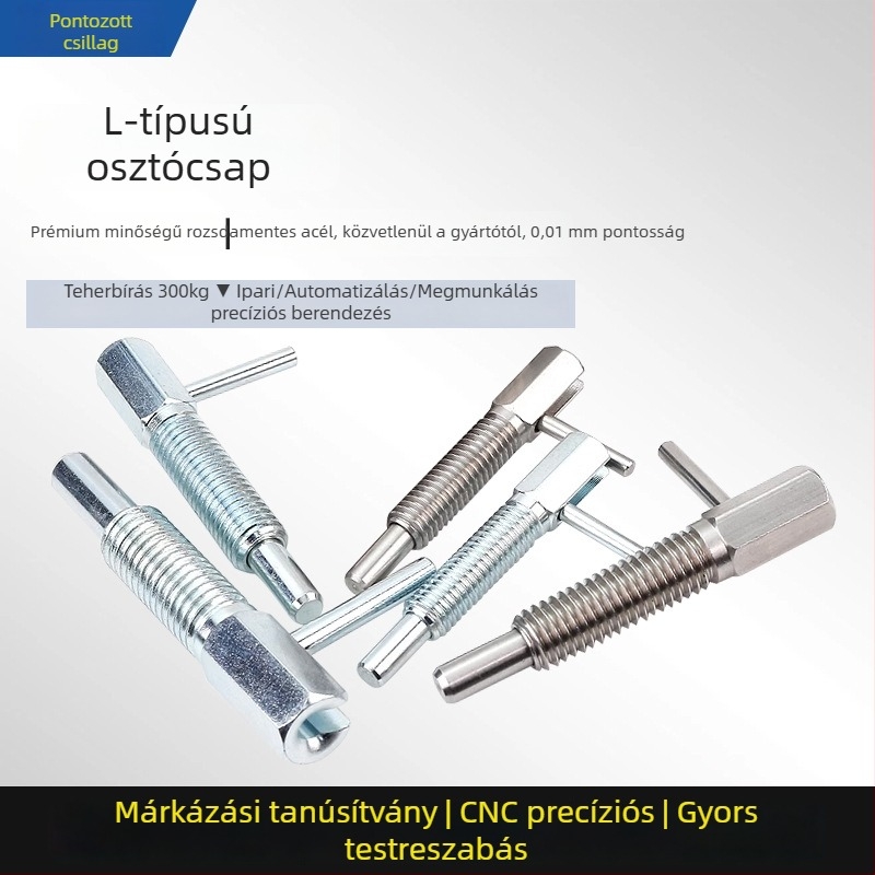 L-alakú gombos tolóindexelő csap, LBLT/LBLTS szabvány, polírozott felület, Precision aiming márka
