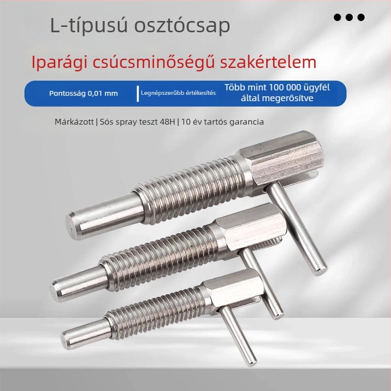 L-alakú gombos tolóindexelő csap, LBLT/LBLTS szabvány, polírozott felület, Precision aiming márka