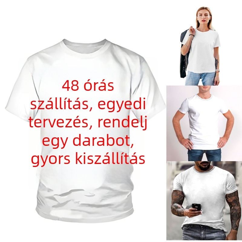 3D digitális nyomtatású sportos póló, retro etnikus mintával, laza szabású, kerek nyakú, tej-selyem anyag