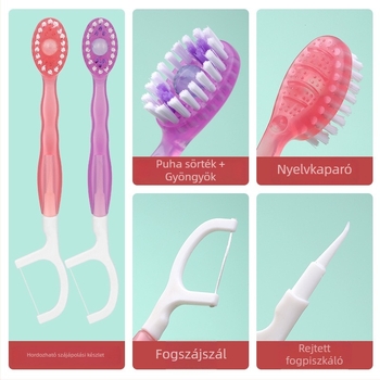 Egyszer használatos mini fogkefe pattogó gyöngyökkel, többfunkciós fogfogselyem, friss lehelet, tiszta száj, utazáshoz (Anyag: műanyag (PU); Szavatosság: 360 nap; Doboz mennyiség: 100 db; 10 pálca/doboz; Logó nyomtatás elérhető; Testreszabás elérhető)