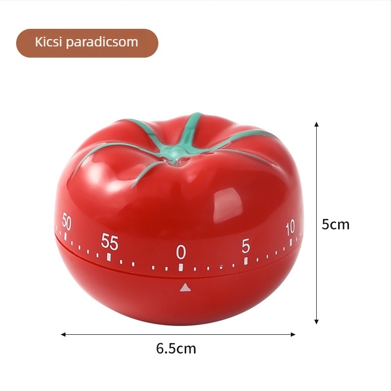 Paradicsom időmérő – kör alakú kijelző, numerikus megjelenítés, modern minimalista stílus, konyhai időzítő