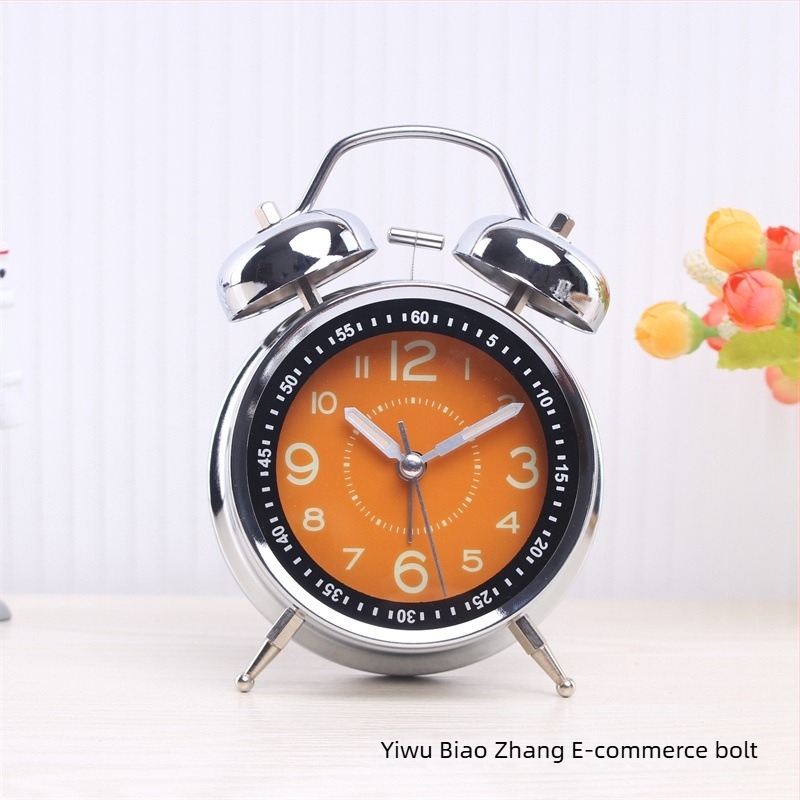 Fémházas ébresztőóra LCD-kijelzővel és analóg mutatókkal, Aishida mechanizmus, akkumulátorral működik, sima másodperces mozgás