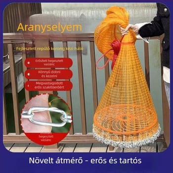 Kézi hajítós halászháló, korong alakú stílus, könnyű dobás