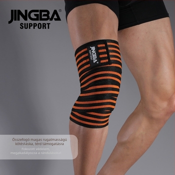 JINGBA SUPPORT térdvédők, nylon-spandex anyag, pántos térdvédő, csúszásmentes, edzéshez guggoláshoz és súlyemeléshez