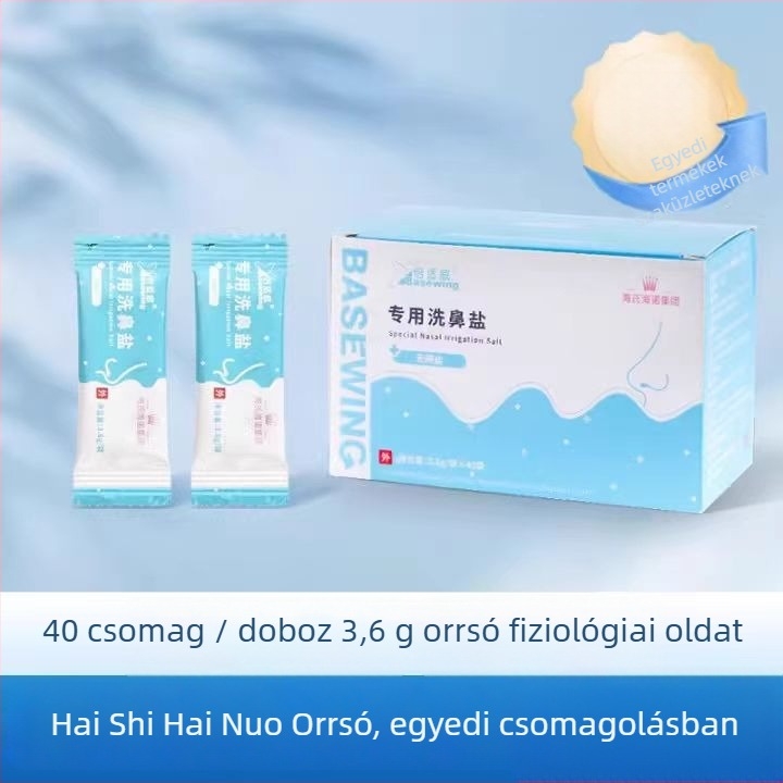 Hai shi hai nuo nazális öblítő készülék, orvosi felhasználásra; sóoldattal kompatibilis; újrahasználható; sterilizálási módszer: nazális öblítés; 3 éves érvényesség.
