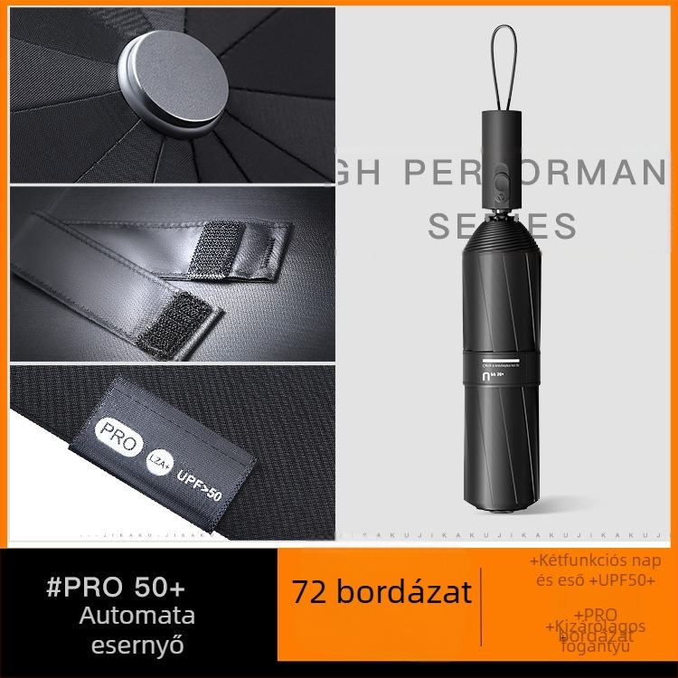 Bodini esernyő automata nyitás, szélálló és viharálló, vas bordák és nyél, vinil anyagú 170T, UPF >50