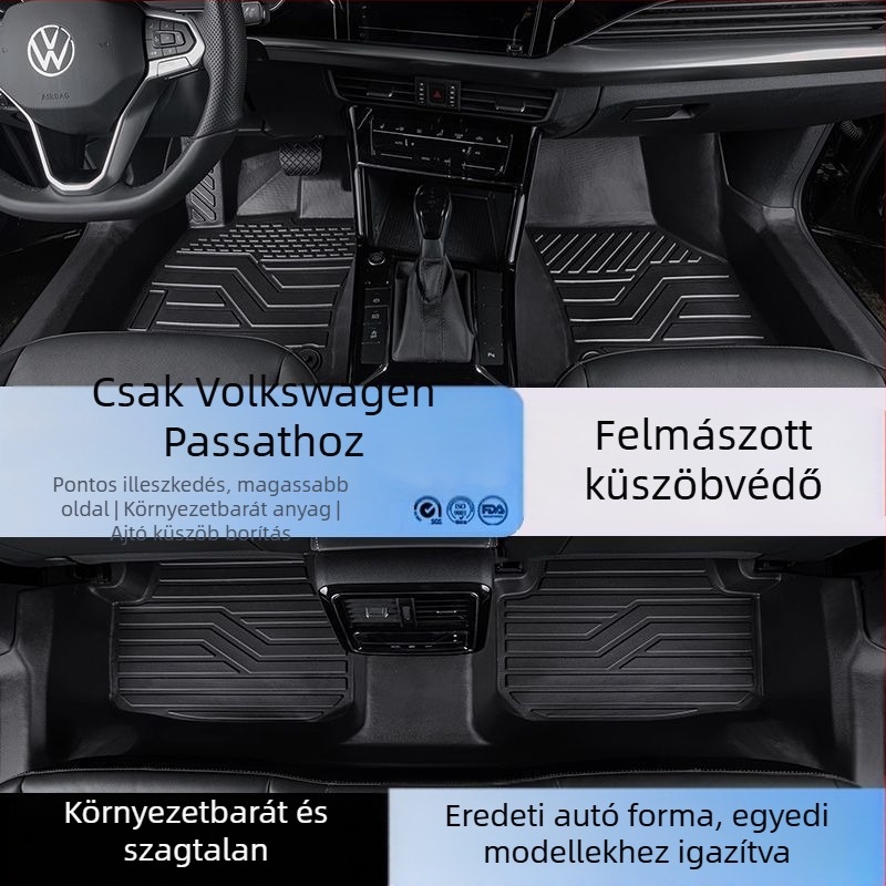 Passat 2025-ös padlószőnyeg készlet küszöbmegoldással, ötüléses konfigurációhoz, logó nyomtatás, termékkód 6823H886815Z14
