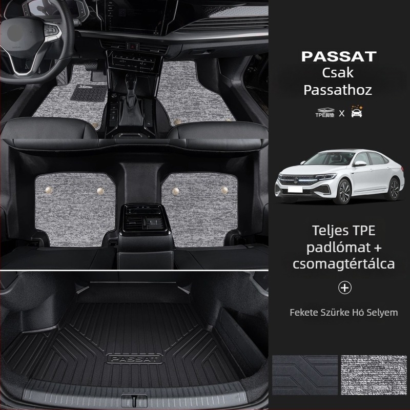 Passat 2025-ös padlószőnyeg készlet küszöbmegoldással, ötüléses konfigurációhoz, logó nyomtatás, termékkód 6823H886815Z14