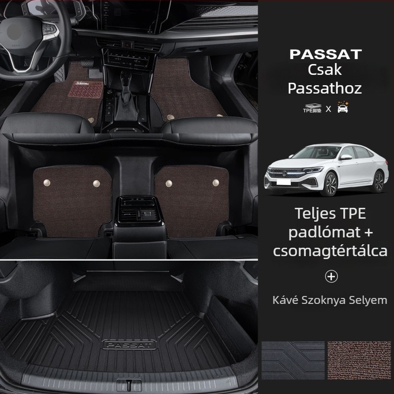 Passat 2025-ös padlószőnyeg készlet küszöbmegoldással, ötüléses konfigurációhoz, logó nyomtatás, termékkód 6823H886815Z14