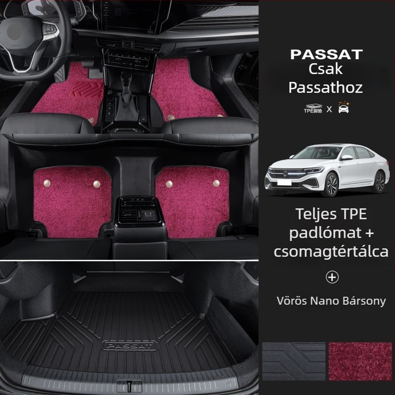Passat 2025-ös padlószőnyeg készlet küszöbmegoldással, ötüléses konfigurációhoz, logó nyomtatás, termékkód 6823H886815Z14
