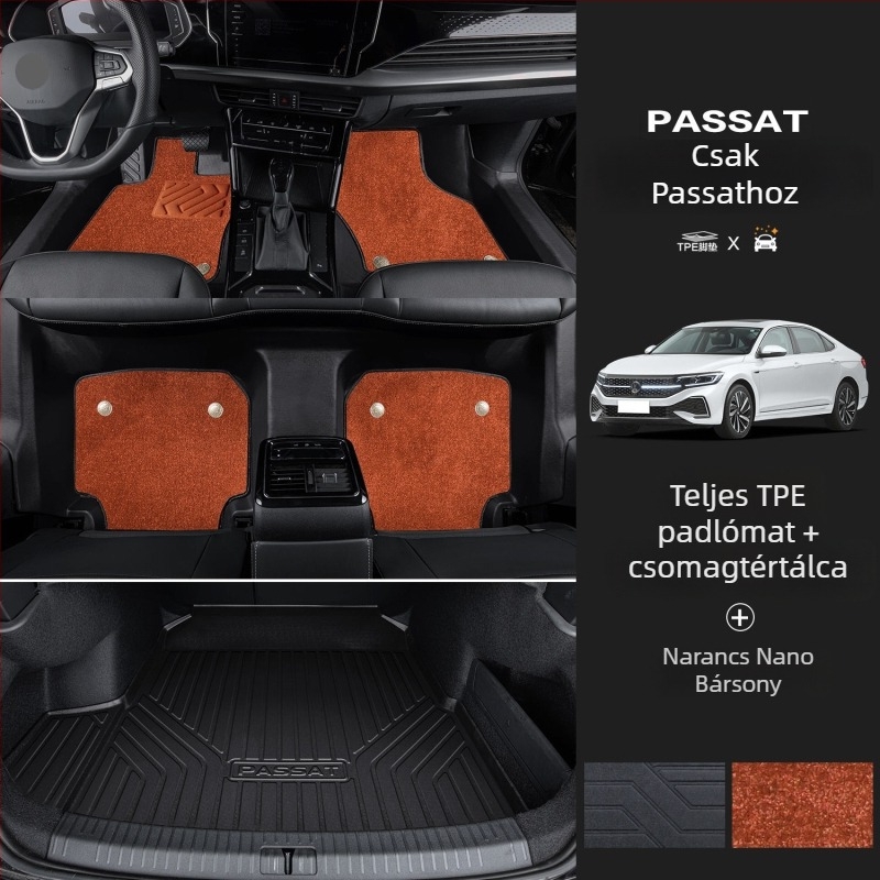 Passat 2025-ös padlószőnyeg készlet küszöbmegoldással, ötüléses konfigurációhoz, logó nyomtatás, termékkód 6823H886815Z14