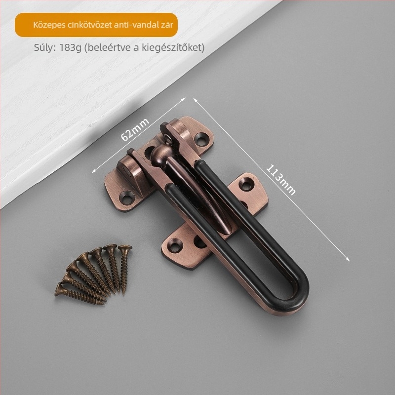 Szállodai ajtózár cinkötvözetből, anti-tolvaj retesz, plug-in csap, modern minimalista stílus