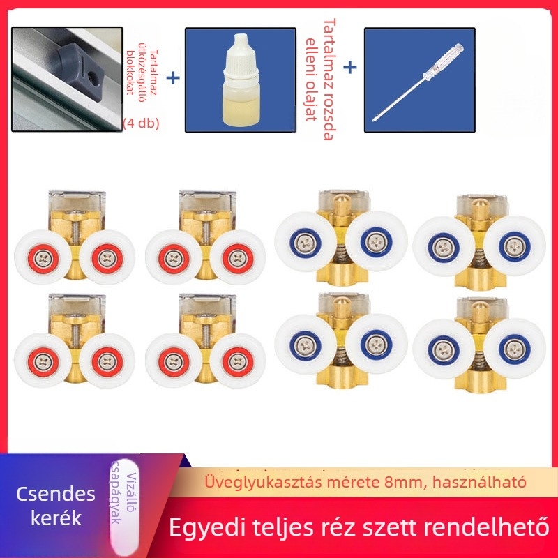 Zuhanyajtó csúszó készlet — ívelt sín, 304 rozsdamentes acél, precíziós öntés, modern egyszerű stílus