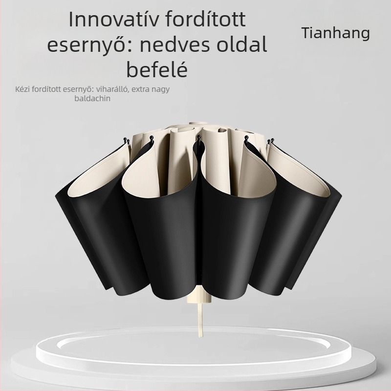 Paradise reklám esernyő esőre vagy napsütésre, 8 acél ívek, poliészter anyag, műanyag fogantyú, kézi nyitás-zárás, logó nyomtatás lehetséges