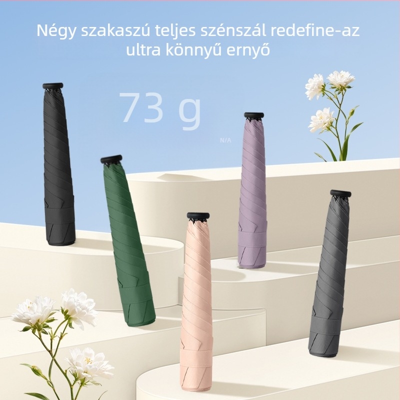 Magic Rabbit ceruza alakú esernyő, 73 g, japán stílus, rostos bordák, alumínium nyél, Impact anyagú vászon, kézi nyitás/zárás, UV védelem UPF50+