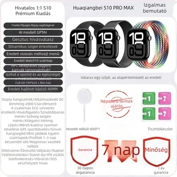 S10 Bluetooth sportos okosóra – pulzusmérés, vér oxigénszint, alvásfigyelés, lépésszámláló, NFC