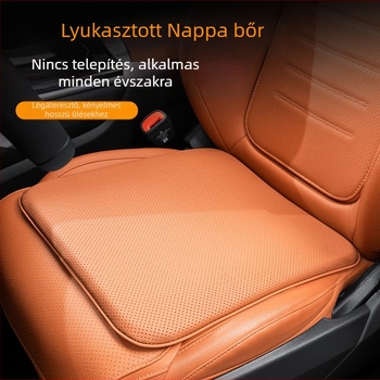 Autóülés párna Napa bőrből, csúszásmentes, lapos stílus, memóriahab töltet, légáteresztő, nyári használatra