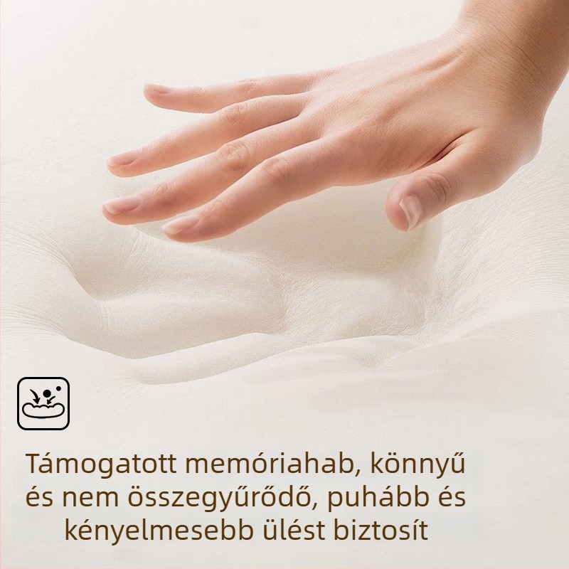 Autóülés párna Napa bőrből, csúszásmentes, lapos stílus, memóriahab töltet, légáteresztő, nyári használatra