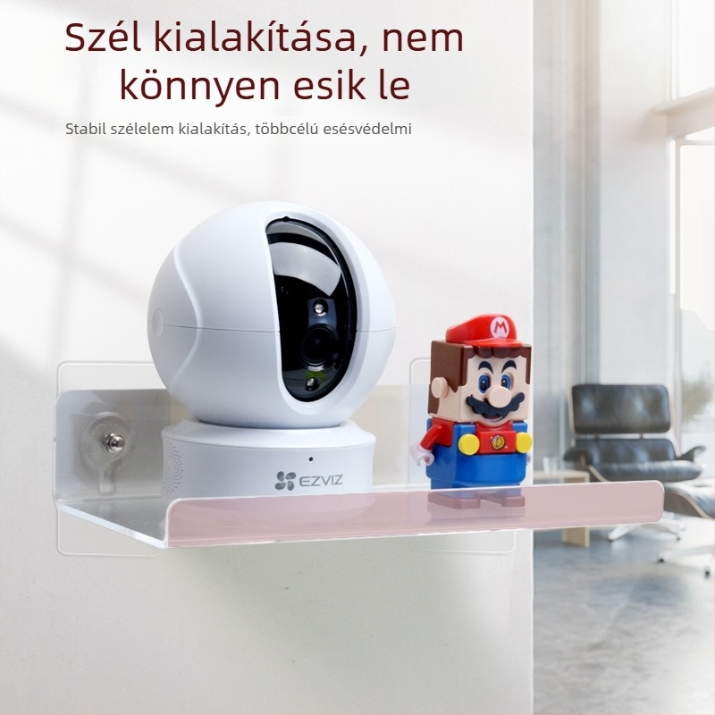 Akril falra szerelhető kamera polc, mozgatható tartó, modern minimalist stílus