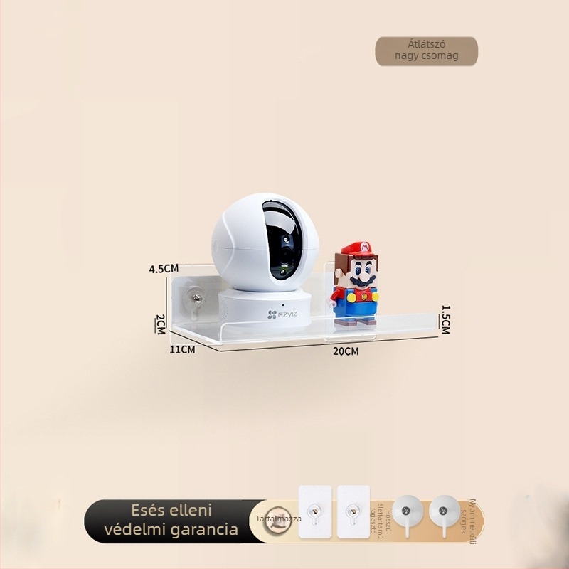 Akril falra szerelhető kamera polc, mozgatható tartó, modern minimalist stílus