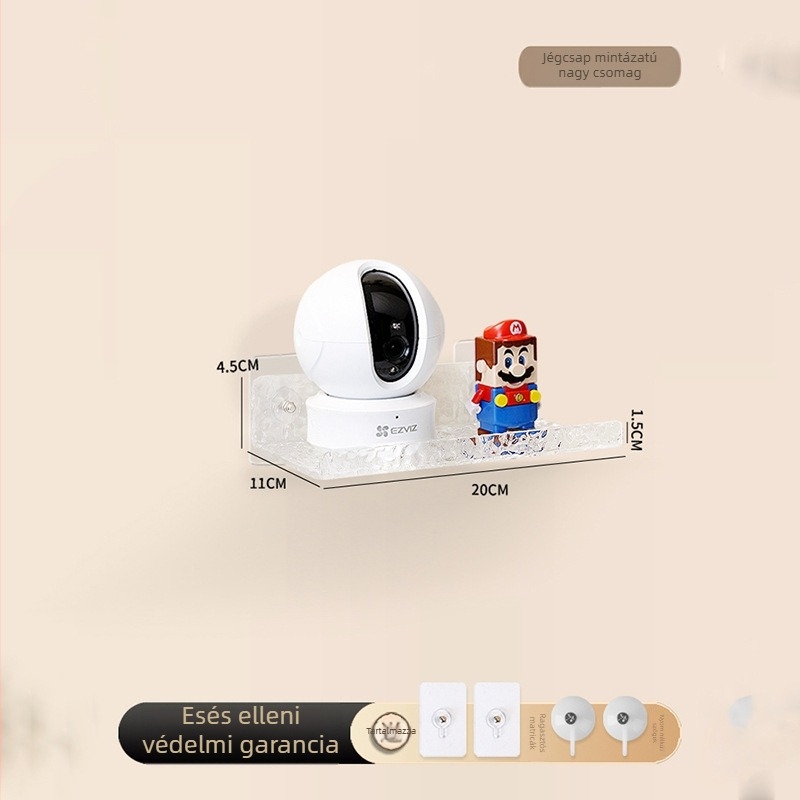 Akril falra szerelhető kamera polc, mozgatható tartó, modern minimalist stílus