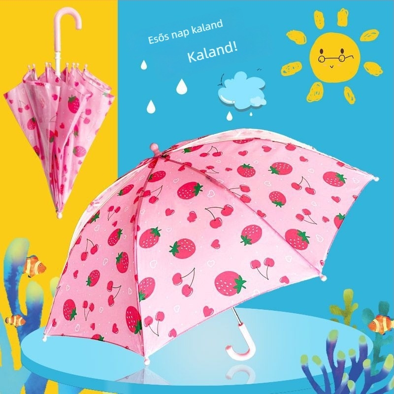 Rain booboo gyerekeknek szánt esernyő, rajzfilmszerű japán design, hosszú nyél, kézi nyitás, 8 bordás váz, 190T poliészter vászon, gumírozott fogantyú, ötvözet rúd, logó nyomtatva