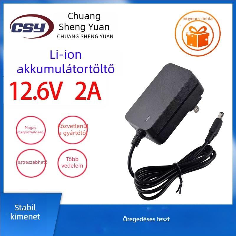 Li-ion akkumulátor töltő, 8.4V, bemenet AC 100-240V, kimenet DC 8.4V 1A