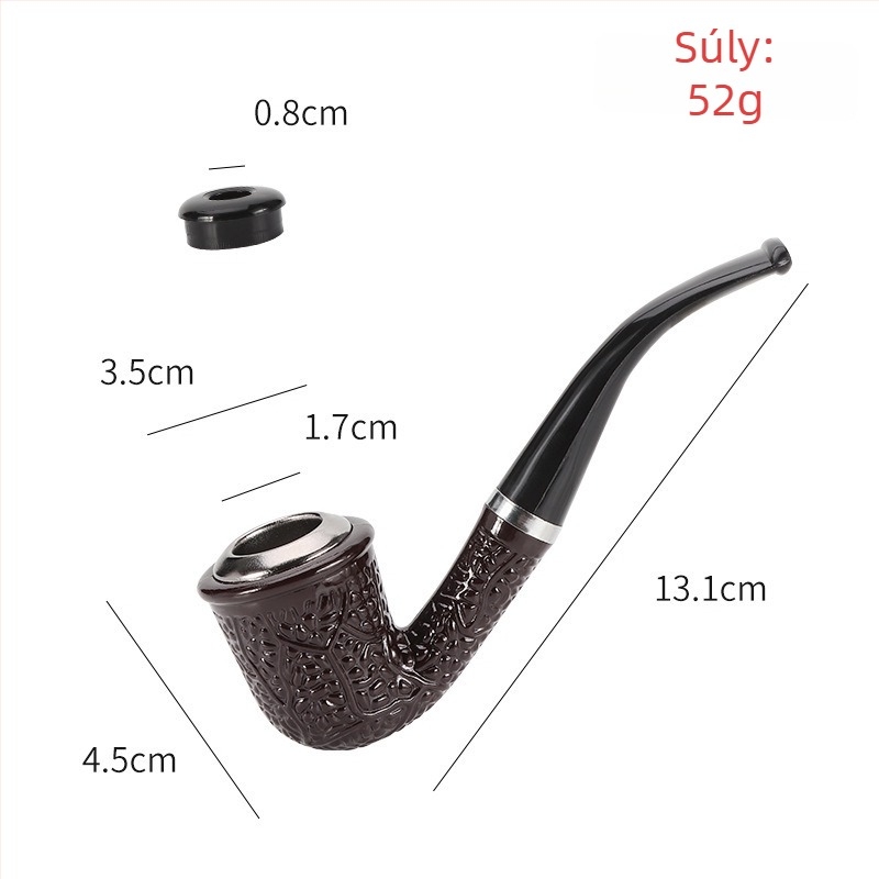 FOGSON Gyanta Pipa, Hordozható, Kettős Használat, Klasszikus Ívelt Dizájn, Levehető és Mosható