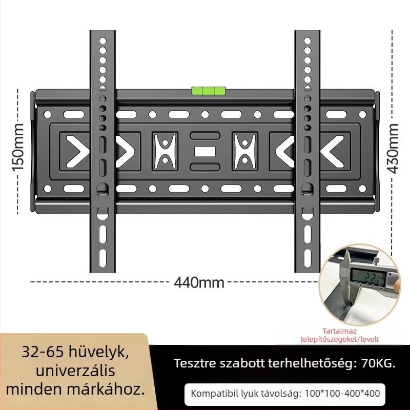 Univerzális falra szerelhető tévétartó, egyszerű falikészülék, anyag: Egyéb