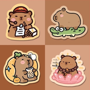 Kis egérpad billentyűzethez és csuklótámaszhoz capybara rajzfilmes dizájnnal, természetes gumi, csúszásmentes felület, hőátviteles nyomtatás, személyre szabható képekkel