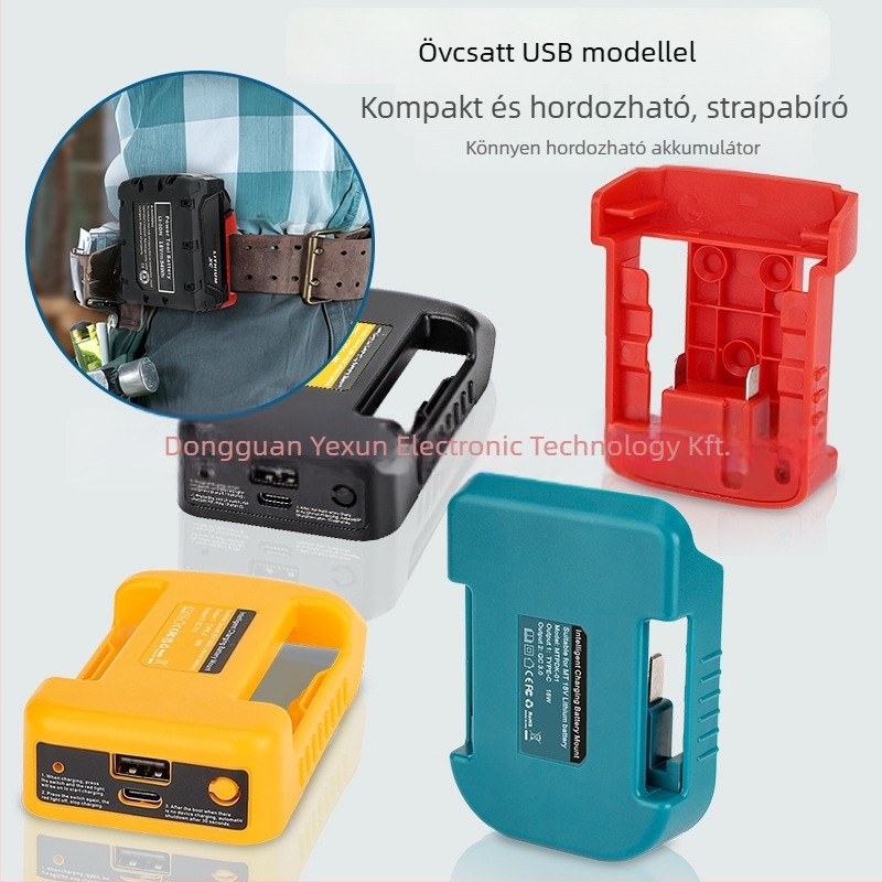 USB-s övcsat 18V lítiumakkumulátorokhoz (18V • 3A • CE)