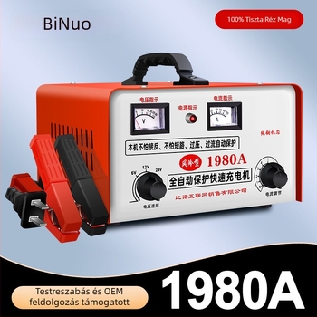 Mechanikus nagy teljesítményű akkumulátor töltő védelmével és gyors impulzussal, tiszta réz, 6V/12V/24V autóakkumulátorokhoz