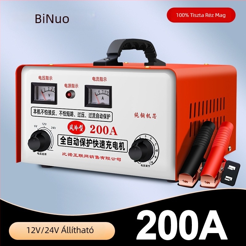 Mechanikus nagy teljesítményű akkumulátor töltő védelmével és gyors impulzussal, tiszta réz, 6V/12V/24V autóakkumulátorokhoz