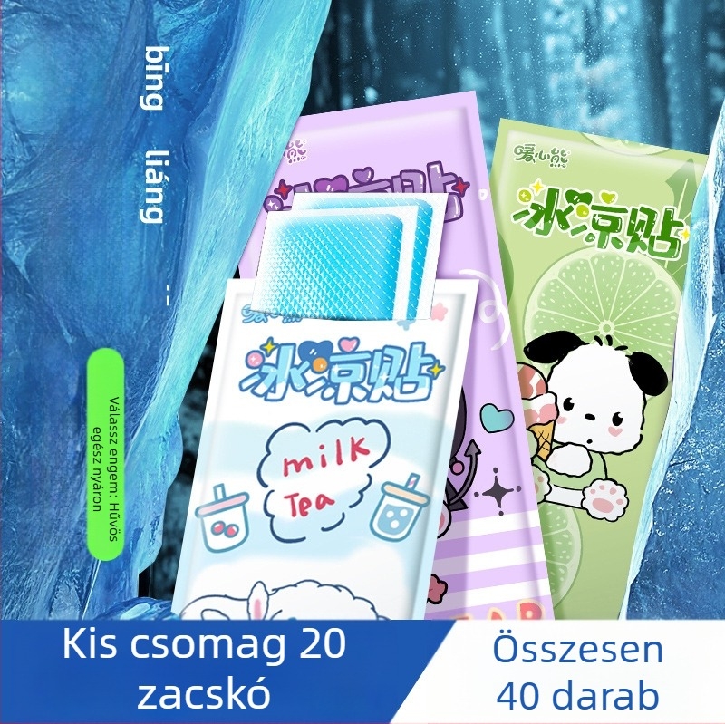 PVC anyagú jégkristály töltésű hűtőpad, hűtésre és lázcsillapításra, mobiltelefon hűtő tapasz, diákoknak
