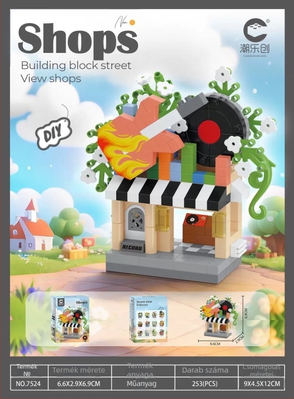 Építő blokkok készlet 7–14 éveseknek; LEGO-kompatibilis utca-szcenárió mikroblokkok; ABS műanyag; 200–400 darab; 0,2 kg