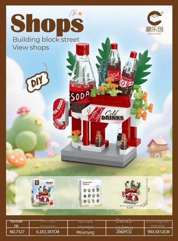 Építő blokkok készlet 7–14 éveseknek; LEGO-kompatibilis utca-szcenárió mikroblokkok; ABS műanyag; 200–400 darab; 0,2 kg